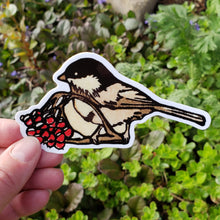 Load image into Gallery viewer, Holiday Card &amp; Vinyl Sticker Collection - Chickadee
