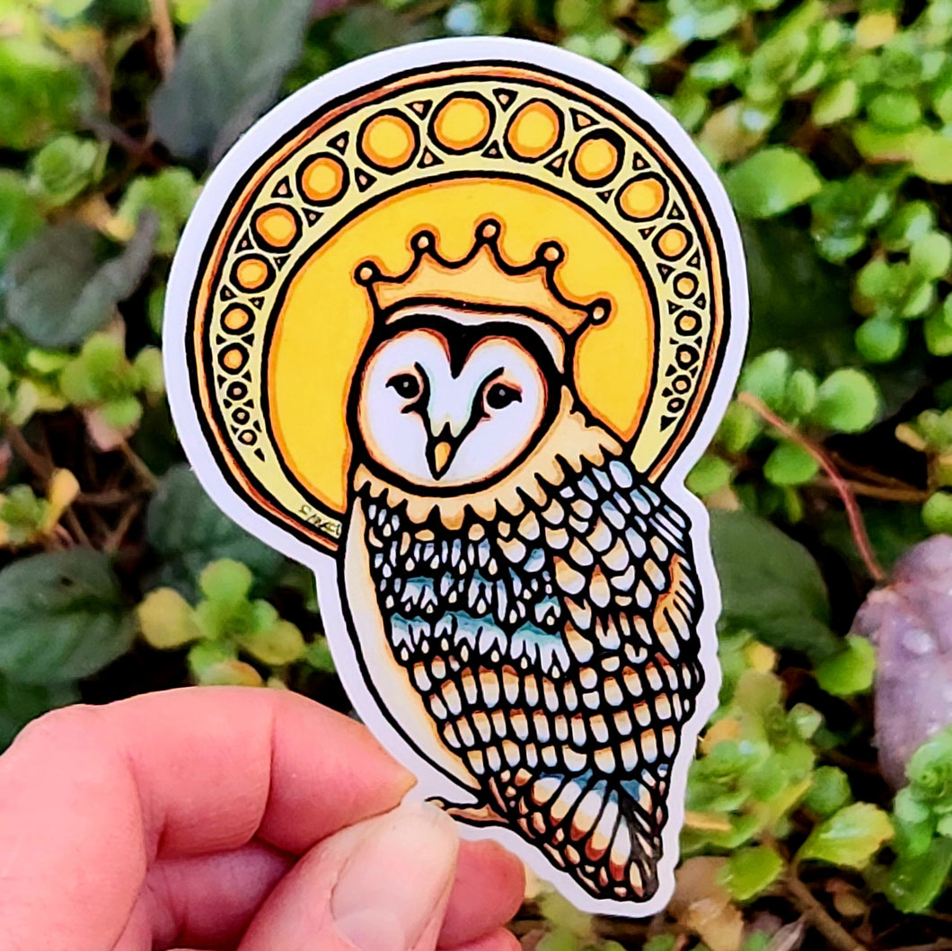 ST457: Owl Crown Sticker - Pack of 12