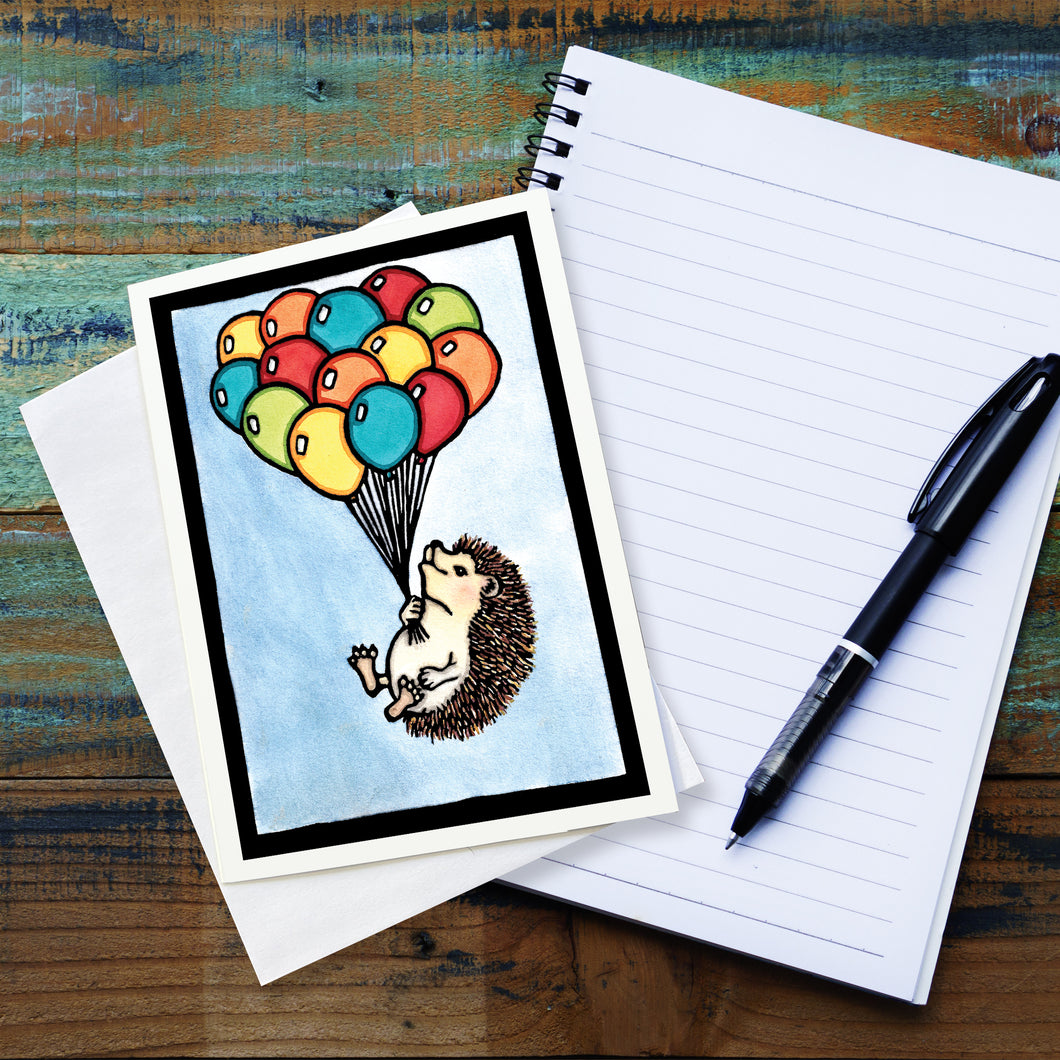 SA435: Up, Up, and Away Hedgehog & Balloons - Pack of 6