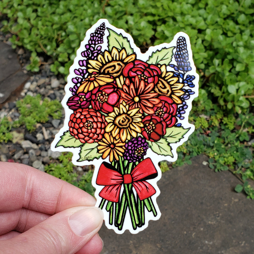 ST432: Flower Bouquet Sticker - Pack of 12