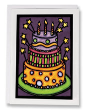 Load image into Gallery viewer, SA076: Birthday Cake - Sarah Angst Art Greeting Cards, Giclee Prints, Jewelry, More
